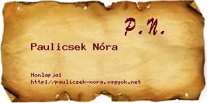 Paulicsek Nóra névjegykártya