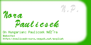 nora paulicsek business card